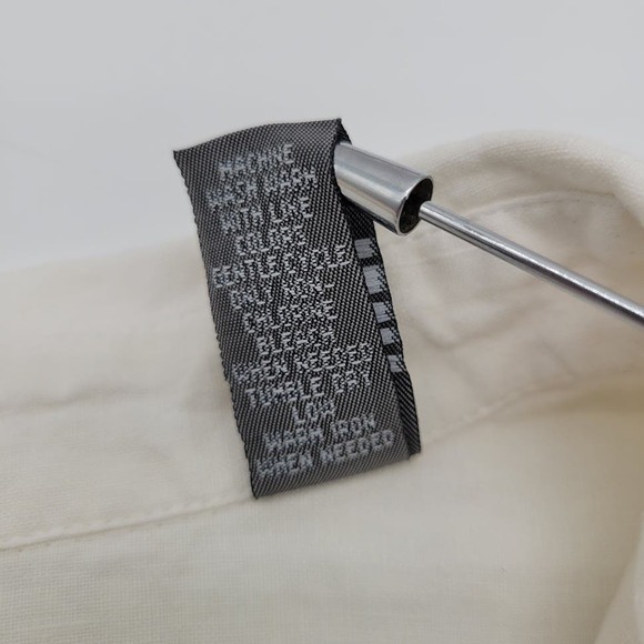 Kate Hill‎ Women’s White Linen Eyelet Collared Blouse 16W - Picture 7 of 10